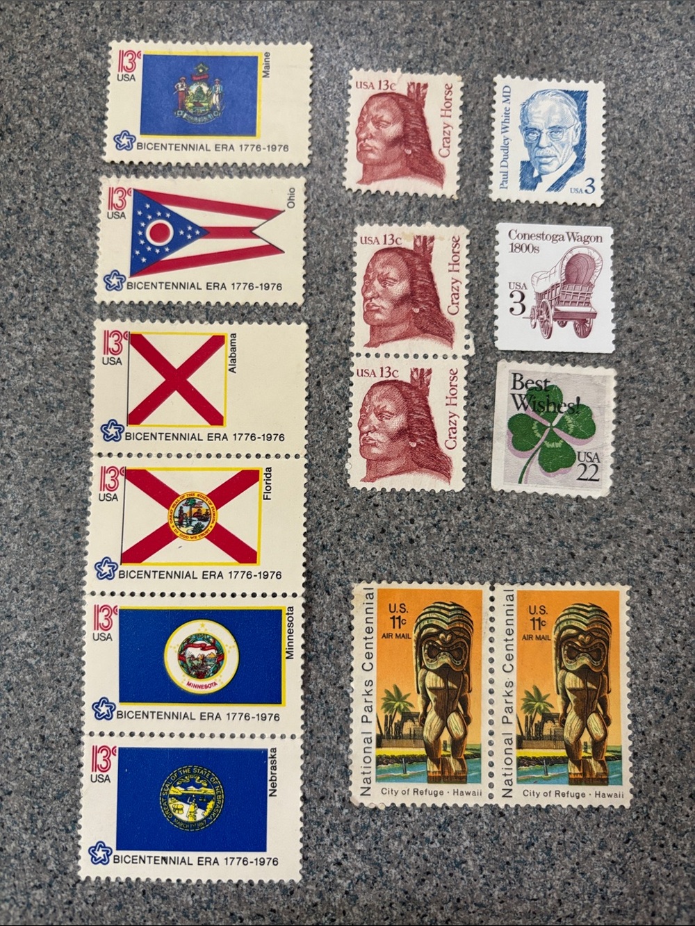 Vintage collection Unused Bicentennial postage Stamps and more